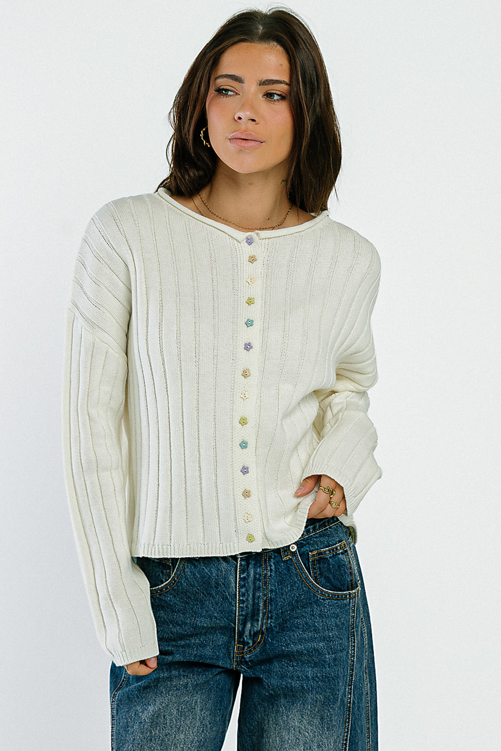 Kora Star Button Up Sweater