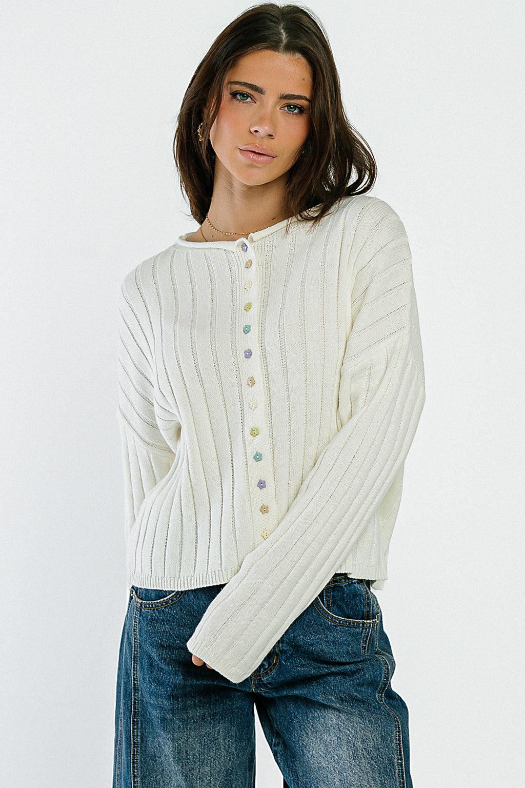 Kora Star Button Up Sweater