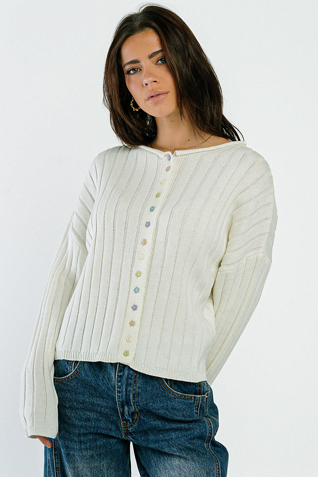 Kora Star Button Up Sweater