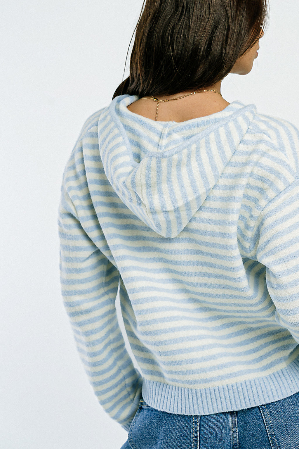 Davis Knit Jacket in Light Blue