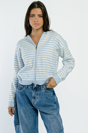 Davis Knit Jacket in Light Blue