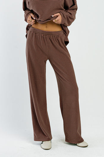 Shelby Striped Pants in Brown