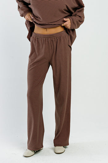 Shelby Striped Pants in Brown