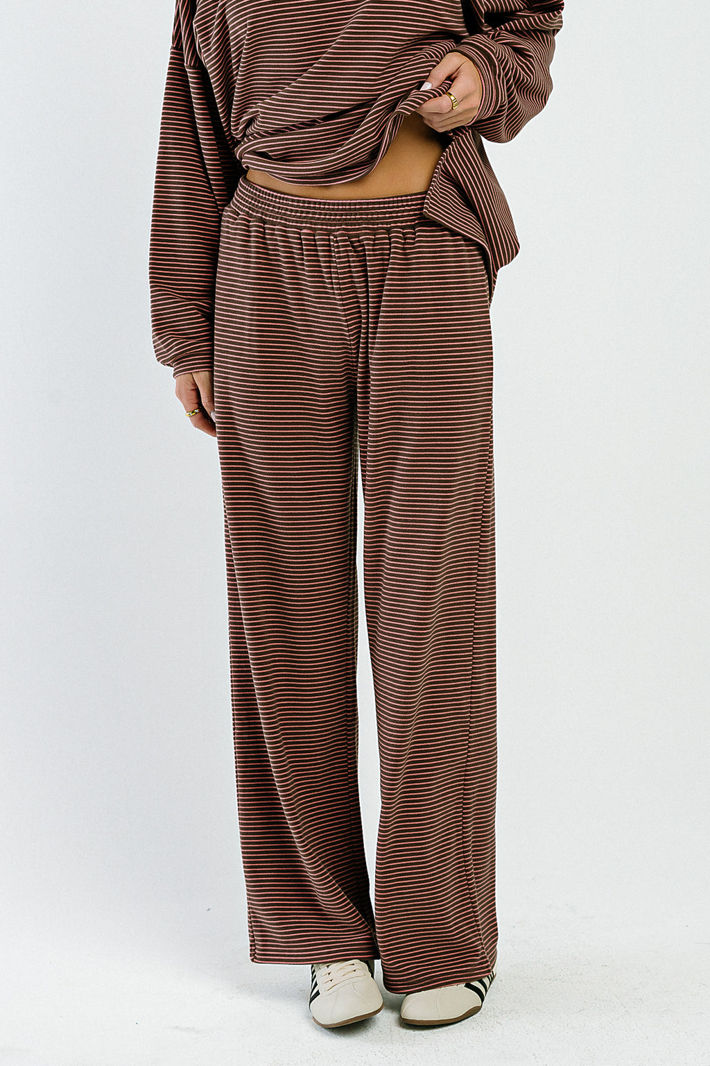 Shelby Striped Pants in Brown