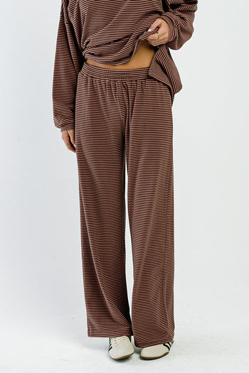 Shelby Striped Pants in Brown
