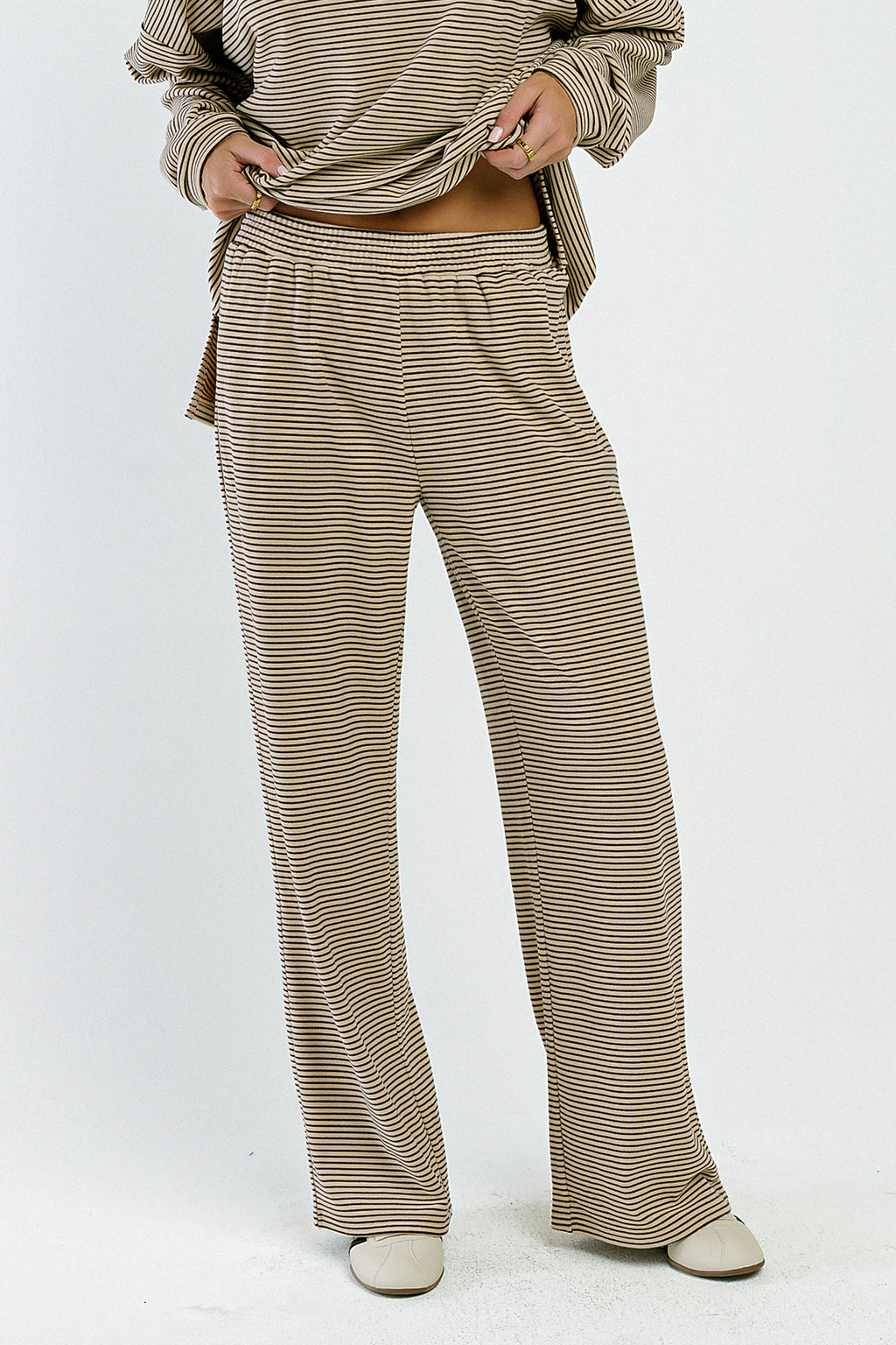 Shelby Striped Pants in Natural