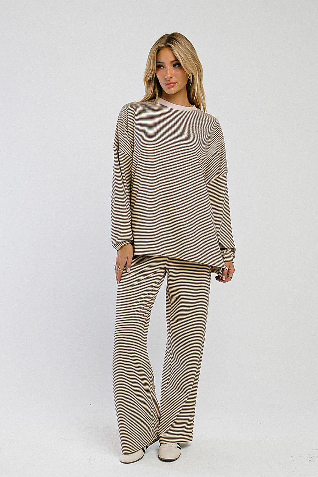 Shelby Striped Pants in Natural