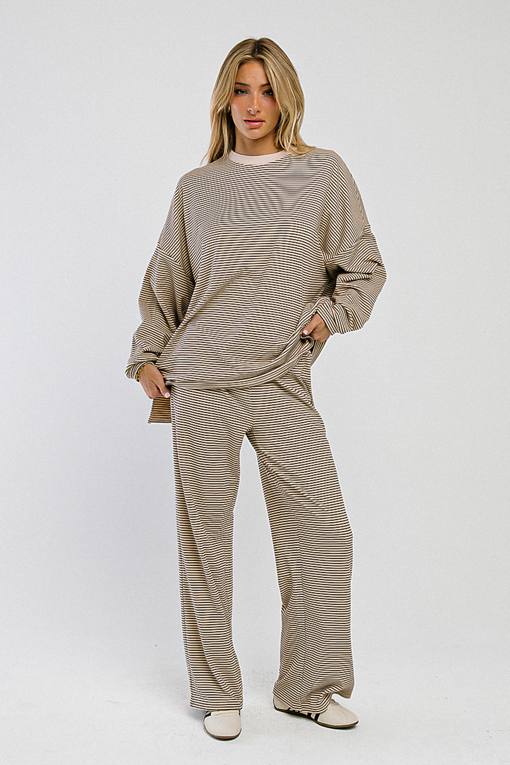 Shelby Striped Top in Natural