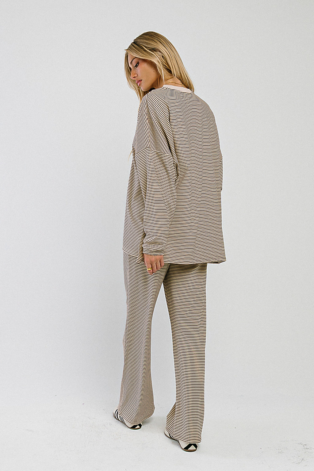 Shelby Striped Pants in Natural