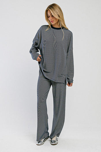 Shelby Striped Top in Navy