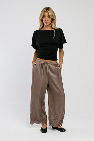 Saylor Polka Dot Pants in Mocha
