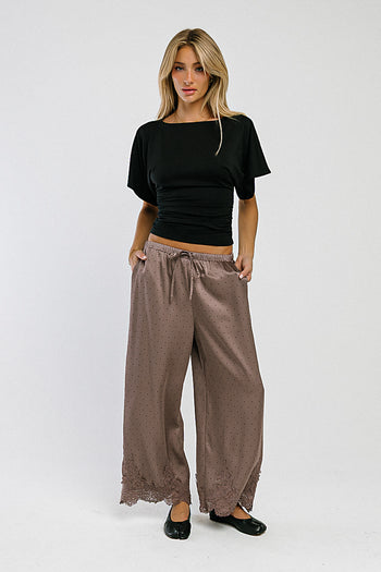 Saylor Polka Dot Pants in Mocha