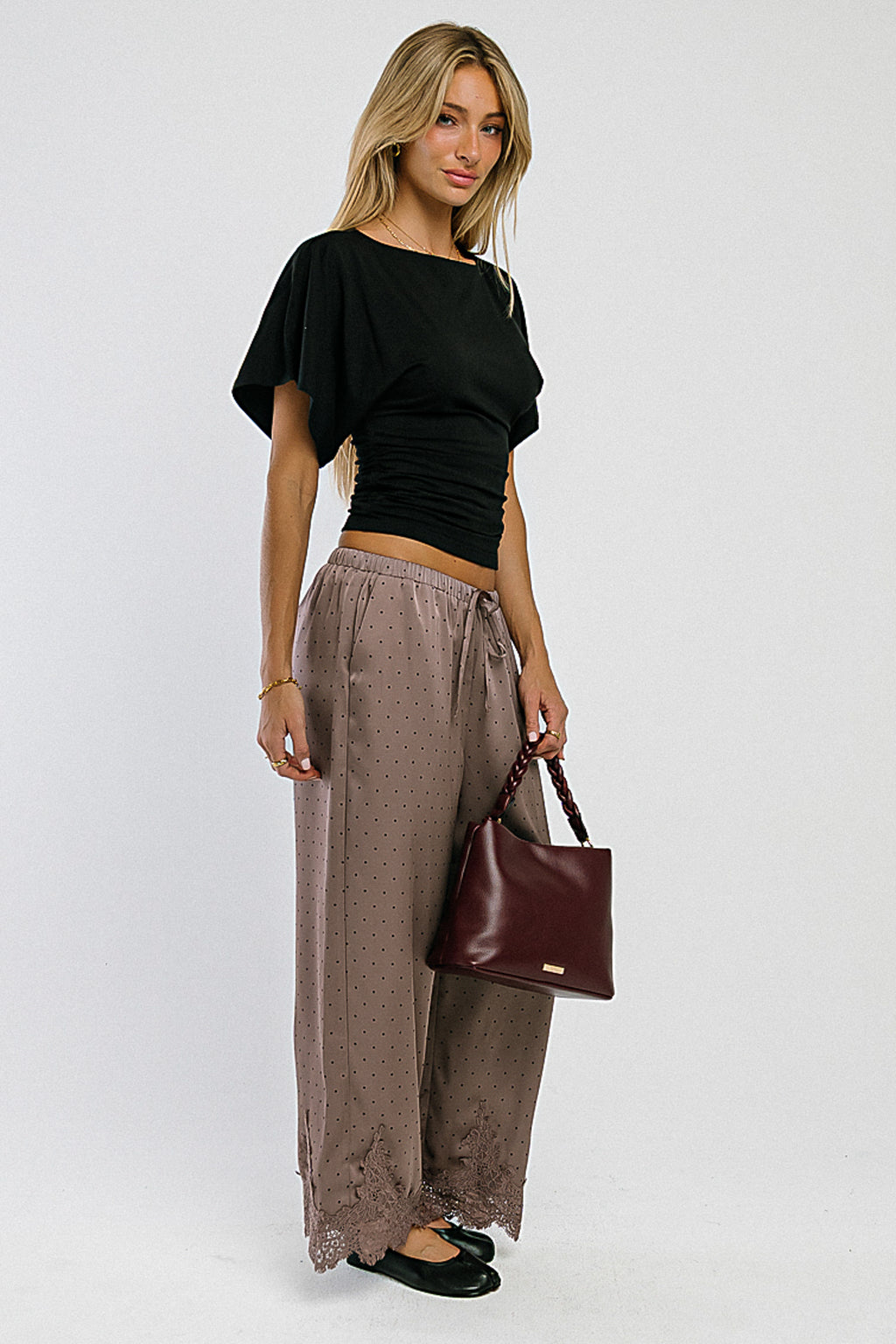 Jaida Ruched Top in Black