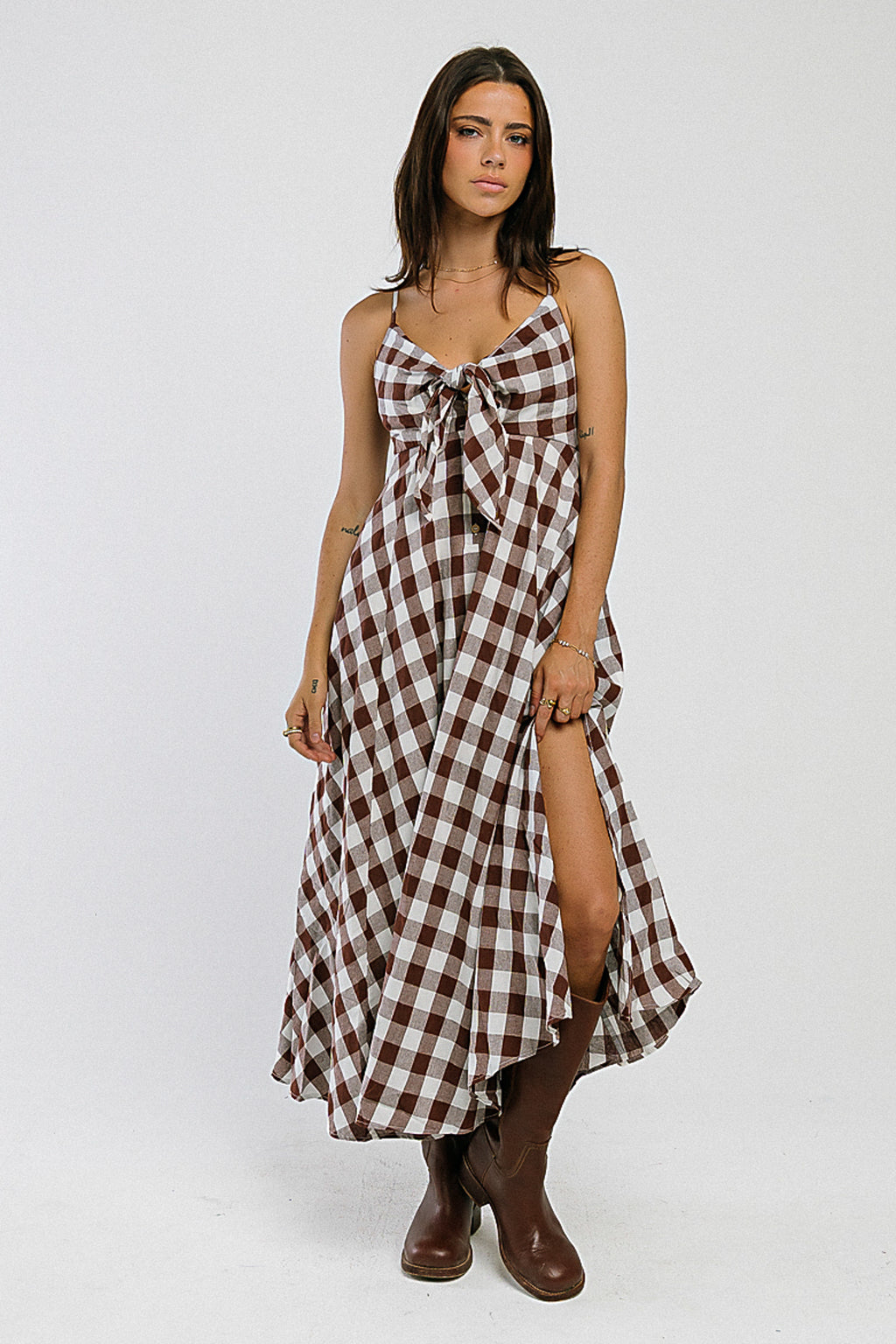 Mayzie Gingham Maxi Dress