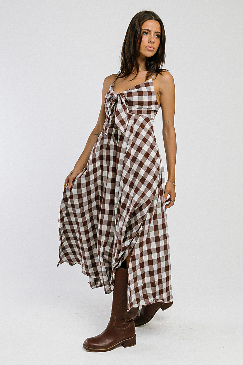 Mayzie Gingham Maxi Dress