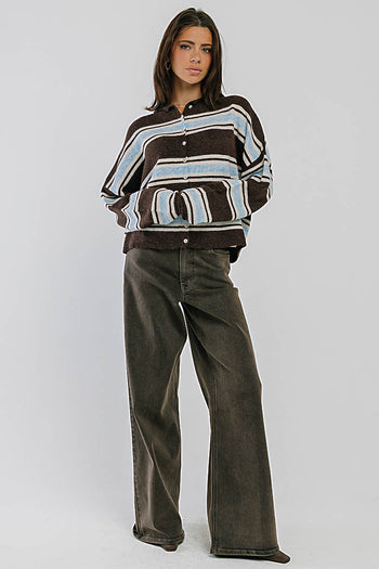 Emilia Striped Sweater in Brown