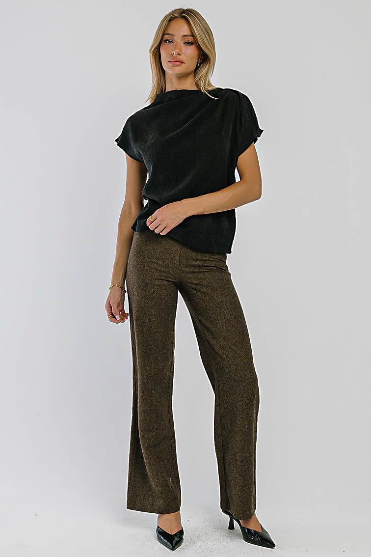 Emersyn Wide Leg Trousers in Brown