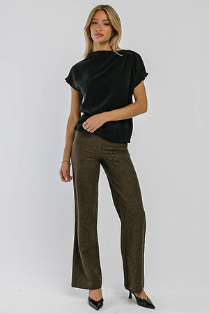 Emersyn Wide Leg Trousers in Brown