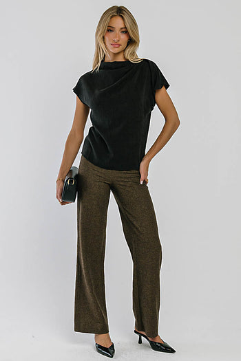Olivia Cowl Neck Blouse in Black