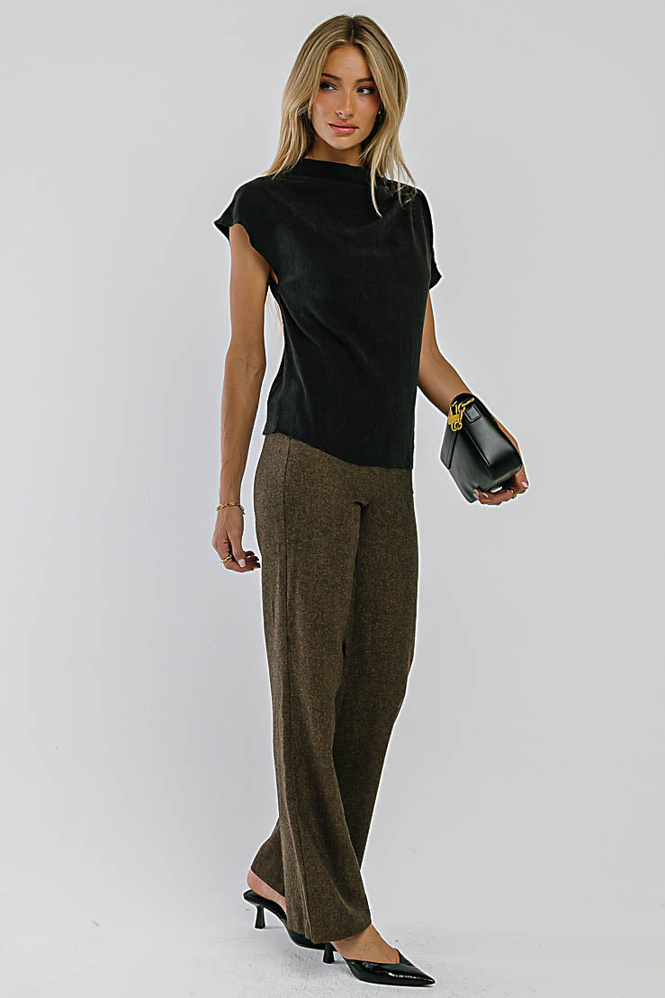Olivia Cowl Neck Blouse in Black