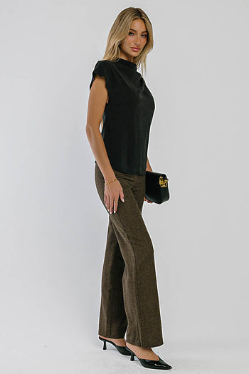 Emersyn Wide Leg Trousers in Brown