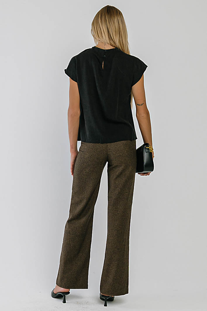 Emersyn Wide Leg Trousers in Brown