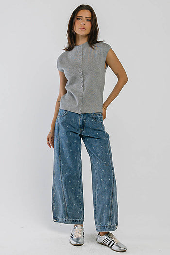 Kadie High Rise Polka Dot Baggy Jeans