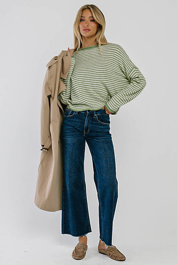Marcie Striped Sweater in Green