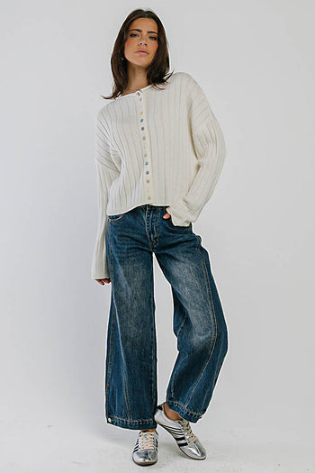 Kadie High Rise Baggy Jeans in Dark Wash