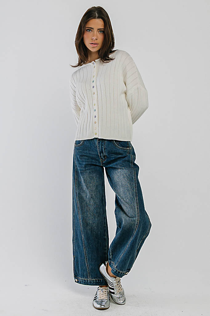 Kadie High Rise Baggy Jeans in Dark Wash