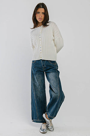 Kadie High Rise Baggy Jeans in Dark Wash