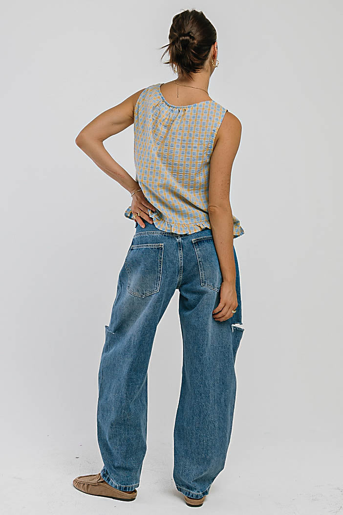 Iris High Rise Barrel Jeans