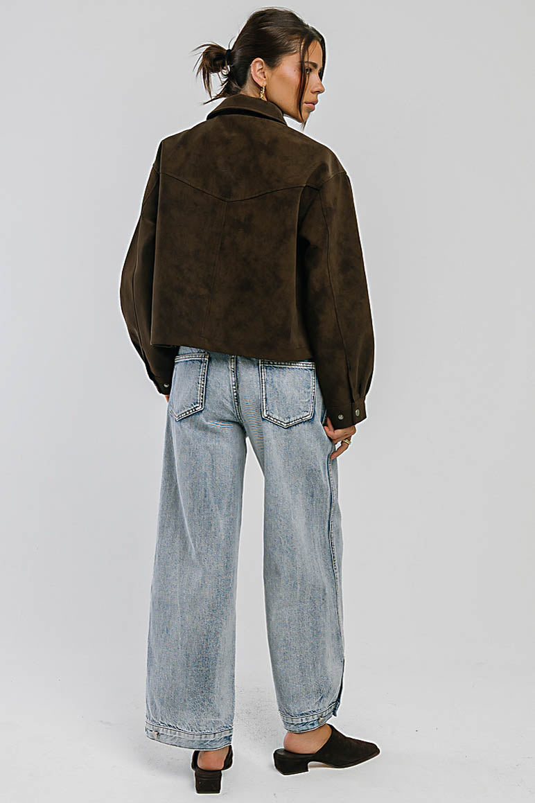 Lovelyn Collared Suede Jacket