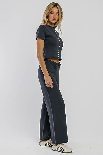 Jaxie Wide Leg Pants in Navy