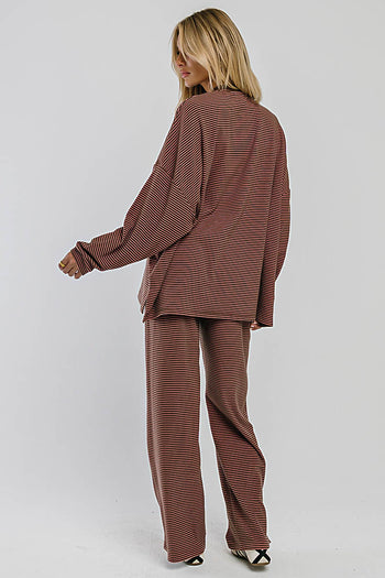 Shelby Striped Pants in Brown