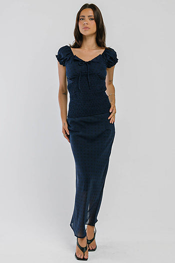 Angelina Maxi Skirt in Navy