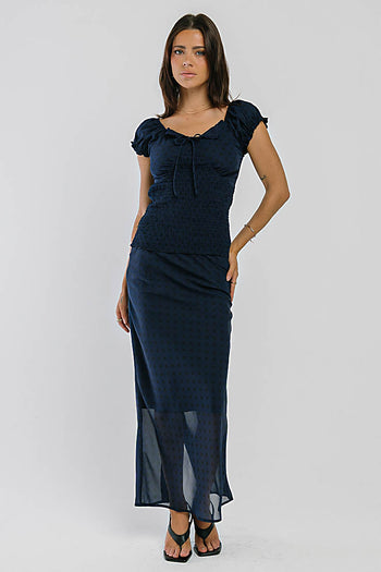 Angelina Maxi Skirt in Navy