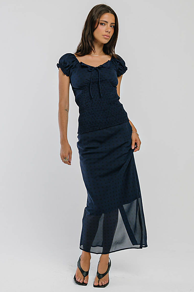Angelina Maxi Skirt in Navy