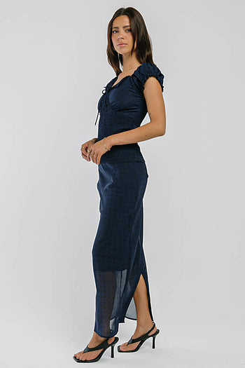 Angelina Maxi Skirt in Navy