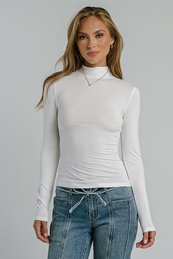 Rebecca Turtle Neck Top in Ivory