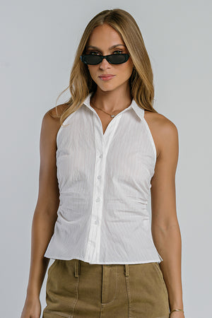 Terri Pinstripe Halter Top