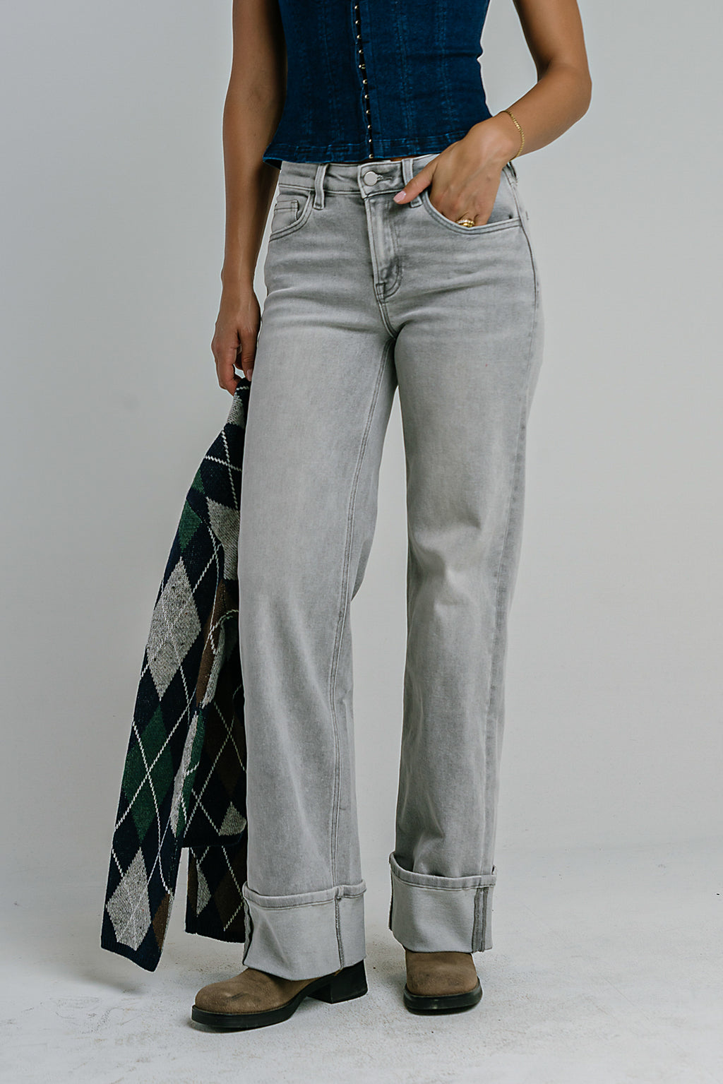 Vinnie Mid Rise Wide Leg Jeans