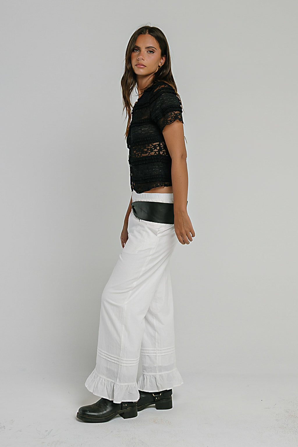 Alora Wide Leg Pants in Ivory