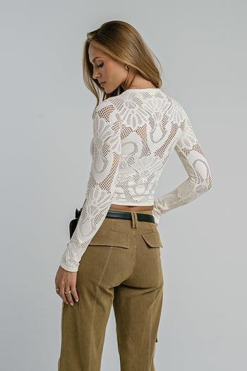 Reyna Textured Top in Cream