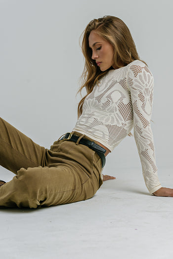 Reyna Textured Top in Cream