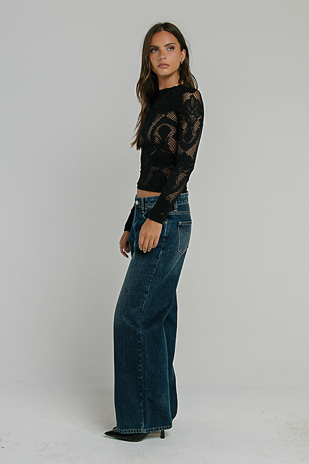 Reyna Textured Top in Black