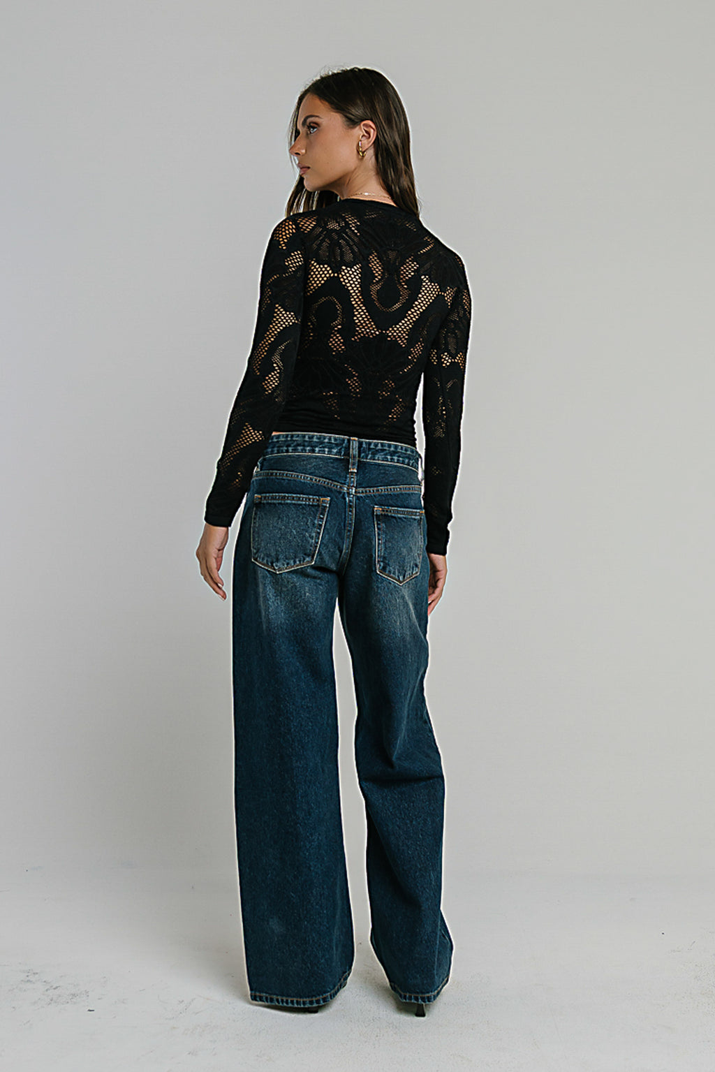 Reyna Textured Top in Black