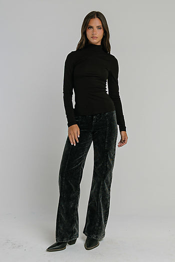 Rebecca Turtle Neck Top in Black