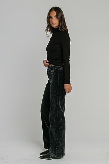 Rebecca Turtle Neck Top in Black
