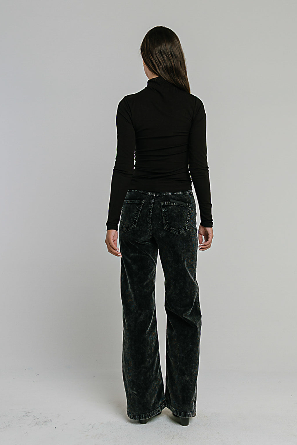 Rebecca Turtle Neck Top in Black